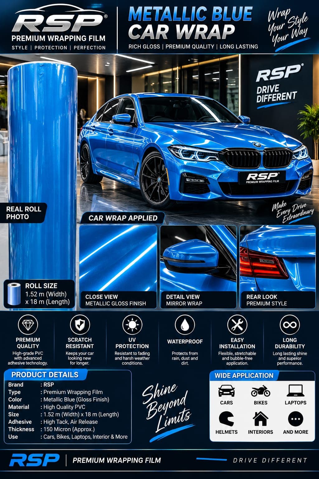 Metallic wraps