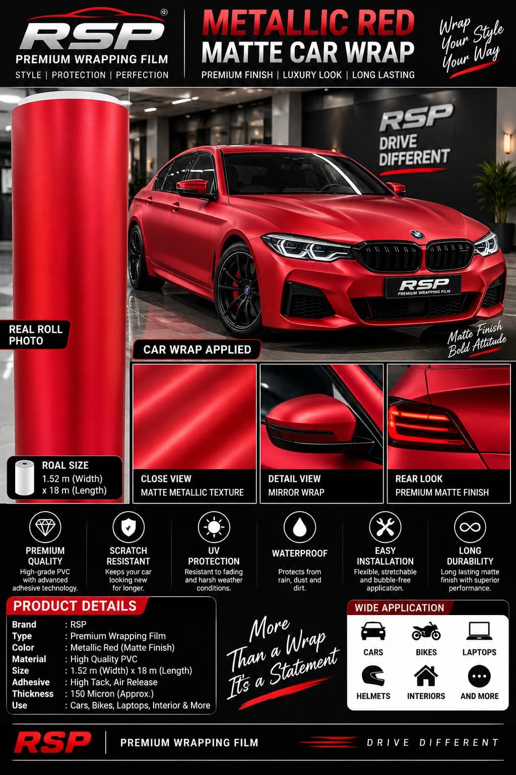 Matte wraps